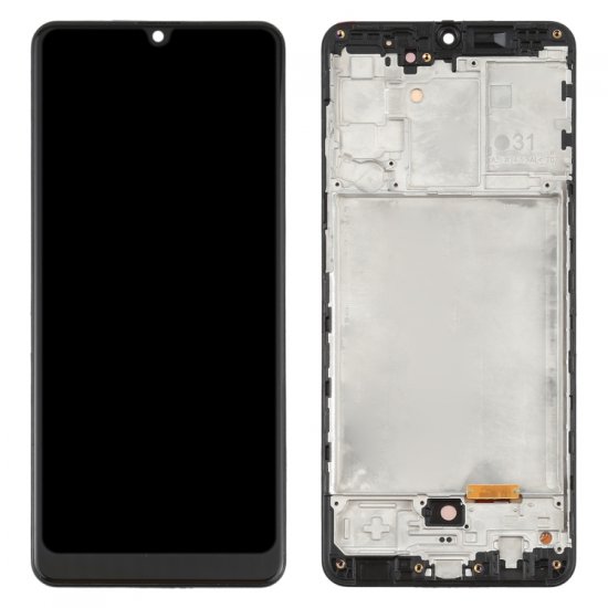 Samsung Galaxy A31 LCD Assembly with Frame Black