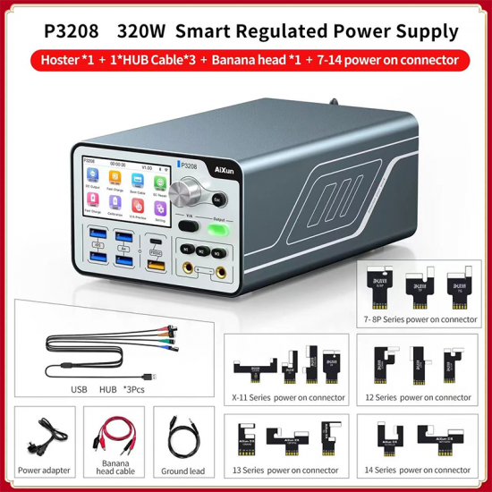 AIXUN P3208 32V/8A Power Supply 320W Current Smart Voltage For iPhone 6-14 Series