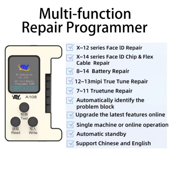 AY A108 Dot Matrix Repair Cable iPhone X/XR/XS/11/12/13/14 Pro Max Mini Dot Projector Read Write Dot Matrix Face ID Repair Flex Chips