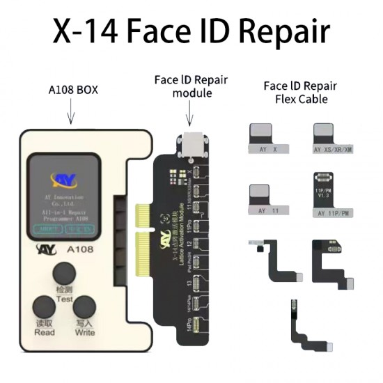 AY A108 Dot Matrix Repair Cable iPhone X/XR/XS/11/12/13/14 Pro Max Mini Dot Projector Read Write Dot Matrix Face ID Repair Flex Chips