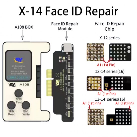 AY A108 Dot Matrix Repair Cable iPhone X/XR/XS/11/12/13/14 Pro Max Mini Dot Projector Read Write Dot Matrix Face ID Repair Flex Chips