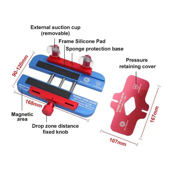 Gtoolspro GO-010 Pro 3in1 Multi-functional Dismantling Back Cover Opener Screen Pressure Holding Clamp Glass Fixed Suck Holder