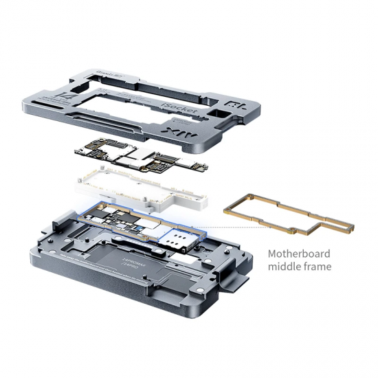 QianLi iSocket 14 Series 8 in 1 Motherboard Layered Test Stand + Reballing Platform Double-Deck Motherboard Repair Tester Fixture Full Set Kit