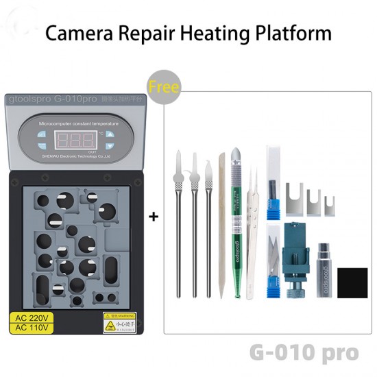 Gtoolspro G-010 Pro Camera Repair Heating Platform for iPhone Rear Camera Fix Camera Jitter 7G - 14 Pro max Large Back Camera Repair