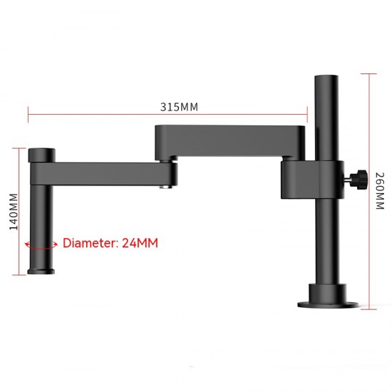 LW-017 Microscope Swing Arm Metal 360° Universal Telescopic Folding Single Arm Fixed Lifting Maintenance Inspection Bracket Tool