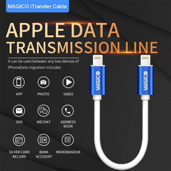 MAGICO iTransfer Lightning To Lightning OTG Cable Data Picture File Transfer Easy Copy For iPhone 6-12 Pro ipad IOS Device