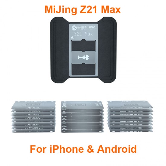 Mijing Z21 MAX Universal CPU Reballing Stencil Platform For iPhone A8-A16 Android Phone IC Chip Planting Tin Template Fixture