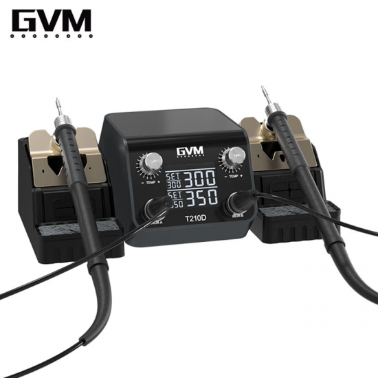 GVM T210D Smart Double Welding Station With T210Soldering Handle Electric Soldering Iron Station for Cell Phone PCB Repair