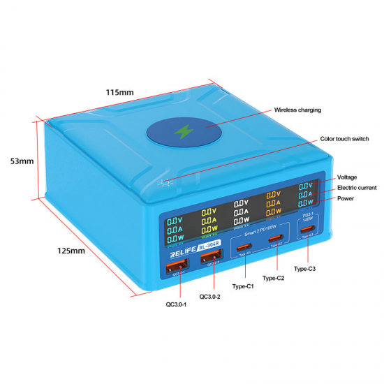 RELIFE RL-304R 260W Multi-port GaN Charger 260W High Power Flash Charger