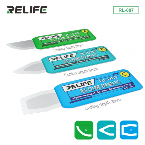 RELIFE RL-087 3 in 1 Multifunctional Screen Disassembly Blade Tool