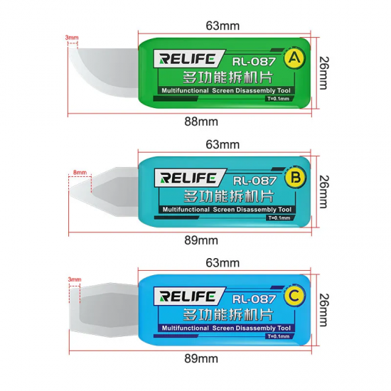 RELIFE RL-087 3 in 1 Multifunctional Screen Disassembly Blade Tool