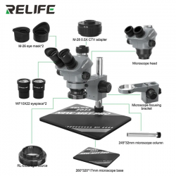 RELIFE RL-M5T Pro-B11 7-50 Times Continuous Zoom Clear Imaging Trinocular HD Microscope RELIFE RL-M5T Pro-B11 7-50 Times Continuous Zoom Clear Imaging Trinocular HD Microscope