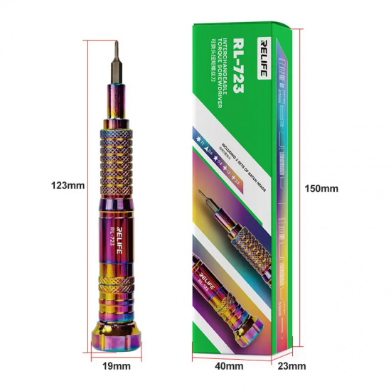 RELIFE RL-723 Interchangeable Torque Screwdriver Set Strong Magnetic Screwdriver Bits