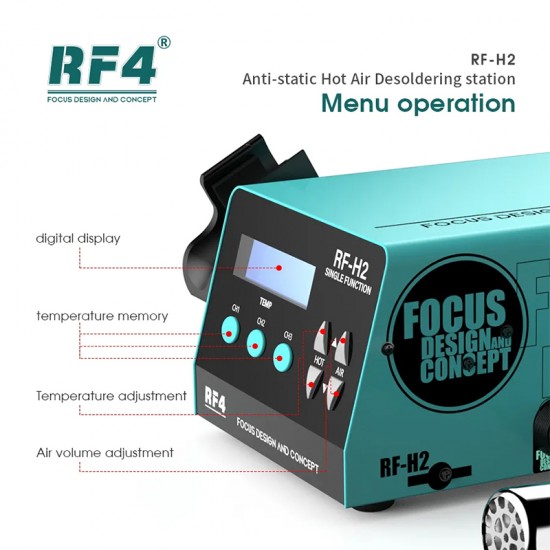 RF4 1000W Fast Desoldering Hot Air Gun Soldering Station Digital Display Intelligent BGA Rework Station
