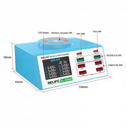RELIFE RL-309AW Multi-port Digital Display Fast Charger with Wireless Charging