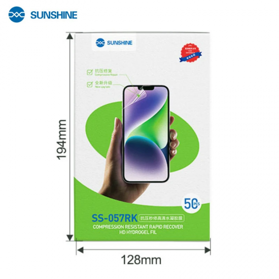 50pcs SUNSHINE SS-057RK Anti-stress Instant Repair High-definition Flexible Hydrogel Film Scratches In Seconds Screen Protective