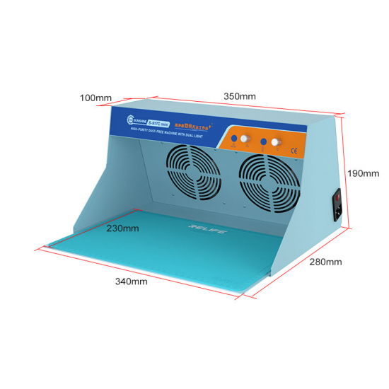 SUNSHINE SS-917C MINI Dual Light Dust-free Workbench Adjustable Fan Green Light