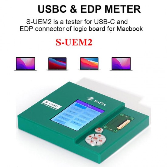 S-UEM2 SoFix Tester USBC & EDP Meter EDP Connector For MacBook Mac Logic Board Screen Test Box Repair Tool