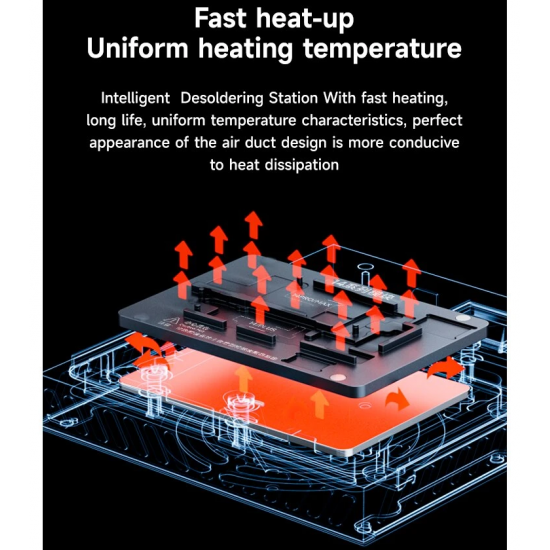 XZZ L2023 Motherboard Layered Adjustable Temperature Tin Planting  Bonding Soldering Heating Table For iPhone X-14PRO MAX Android