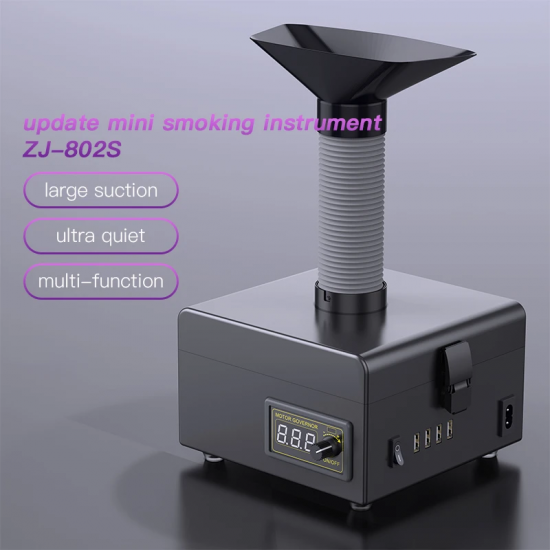 ZJ-802S DeskTop Fume Extractor Soldering Smoke Dust Purification System for Phone Repair Welding Absorbing Smoke
