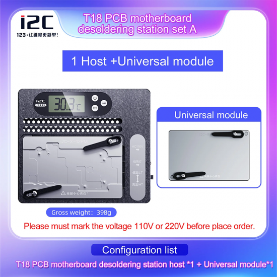 I2C T18 Universal Disassembly Welding Station For iPhone Motherboard Separation CPU Chip Debonding Magnetic Adsorption
