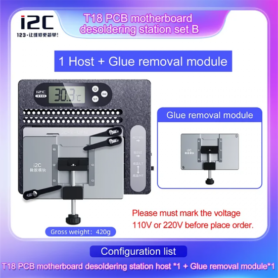 I2C T18 Universal Disassembly Welding Station For iPhone Motherboard Separation CPU Chip Debonding Magnetic Adsorption