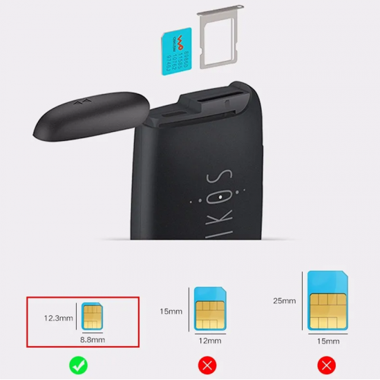 IKOS Active SIM Cards Adapter For iPhone Dual SIM Cards Bluetooth SIM Cards