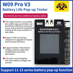 OSS W09 Pro V3 Battery Life Pop-up Tester Battery Health Data Repair Tool OSS W09 Pro V3 Battery Life Pop-up Tester Battery Health Data Repair Tool