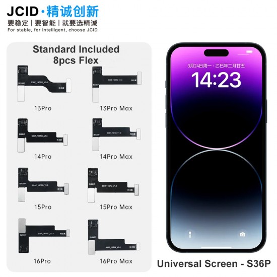 JCID S36P Universal Screen for iPhone 13 14 15 16 Pro Max Motherboard Testing and Repair