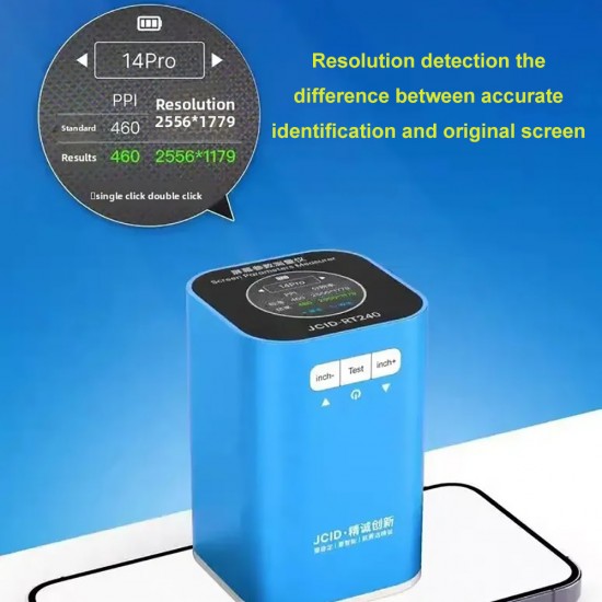 JCID RT240 Screen Parameter Measuring Device Resolution and Refresh Rate Tester for iOS and Android Repairs