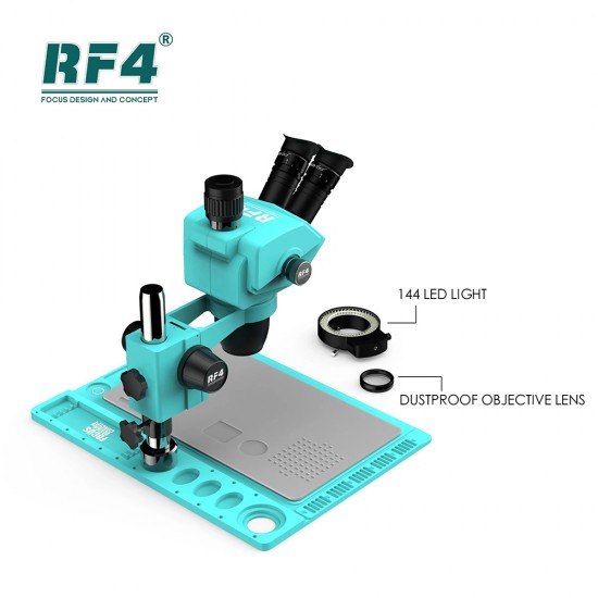 RF4 RF-6565 Pro D2 Microscope – Professional Repair Tool with Wide Vision RF4 RF-6565 Pro D2 Aluminum Alloy Microscope with Nine-Speed Zoom and Wide Field of View for Mobile Phone and Computer Repair