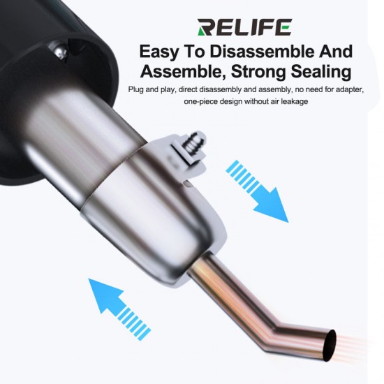 RELIFE 857 Series – Angled 304 Stainless Steel Nozzle Set for Hot Air Rework Stations RELIFE 857 Series 4–12mm Angled Stainless Steel Hot Air Gun Nozzle Set for 850/857 Heat Guns