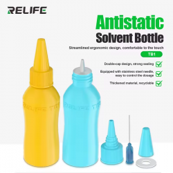 Relife TB1 Anti-static Solvent Bottle Double-cap Design, Strong Sealing Stainless Steel Needle