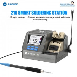 SUNSHINE H3 210 Smart Soldering Station – LCD Display, 3-Channel Temp Storage, Auto Sleep, Compatible with T115/T210/T245 Handles