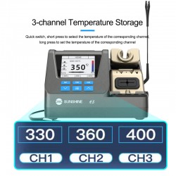 SUNSHINE H3 210 Smart Soldering Station – LCD Display, 3-Channel Temp Storage, Auto Sleep, Compatible with T115/T210/T245 Handles