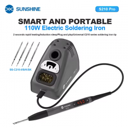 SUNSHINE S210 Pro Electric Soldering Iron with LED and C210 Series Tip Rapid Heating Welding Station