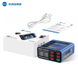 SUNSHINE SS-304Q 6 Port Intelligent USB Digital Display Fast Charging QC 3.0