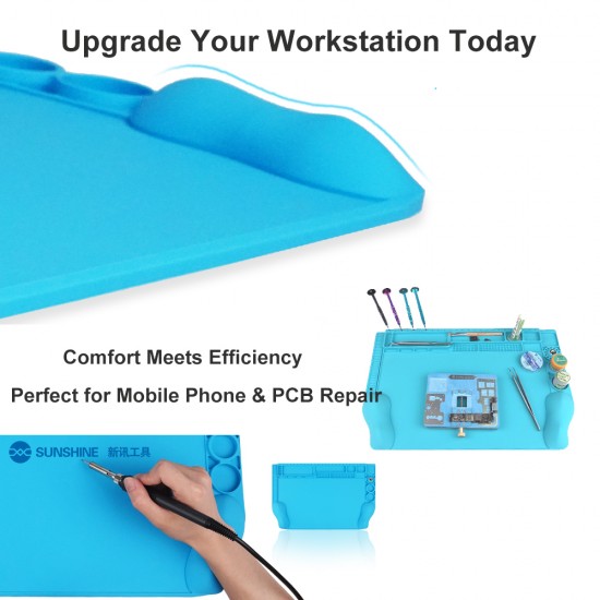 Sunshine SS-004H 3D Silicone Repair Mat – Heat-Resistant & Ergonomic Design Sunshine SS-004H 3D Silicone Repair Mat with Magnetic Slots and Ergonomic Wrist Rest