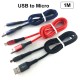 3A 1M USB to Micro Charging Cable Thread Data Cable