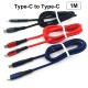 1M Type-C to Type-C Charging Cable Thread Data Cable