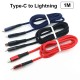 1M Type-C to Lightning Charging Cable Thread Data Cable