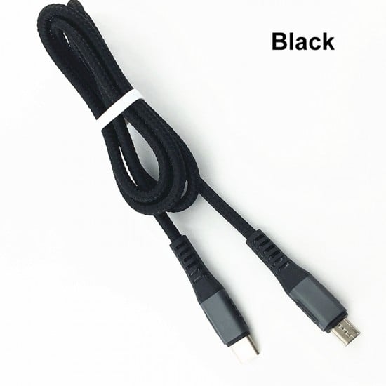 1M Type-C to Micro Charging Cable Thread Data Cable