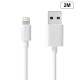 2M 8 Pins Lightning Dock USB Data Cable for iPhone 5/5s/6/7/8