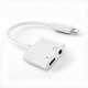 2 in 1 3.5mm to Lightning Earphone Audio Adapter for iPhone Charger Cable Aux Dual Jack Splitter