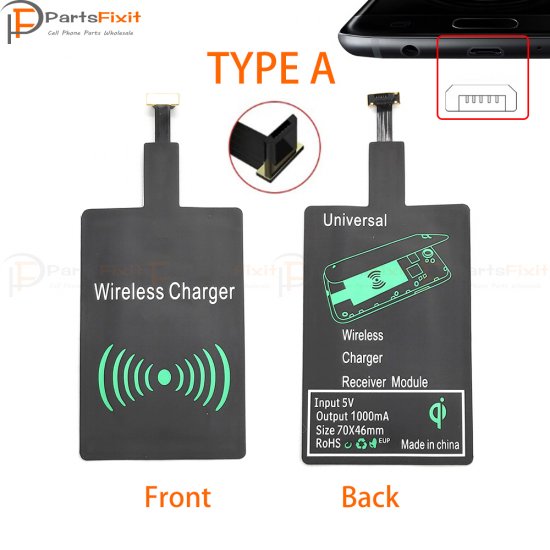 QI Wireless Charger Receiver for Android Micro USB Type C Lighting Charging Adapter Receiver