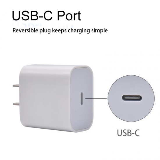 20W USB-C Power Adapter US Plug PD Fast Charger