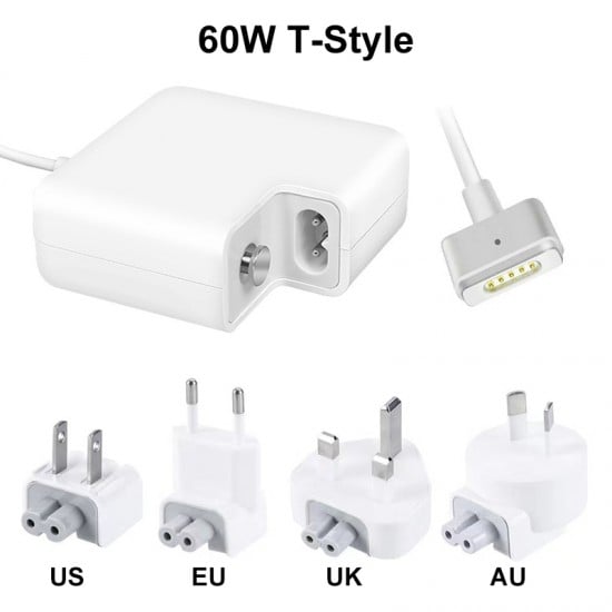 60W T-Style Connector MagSafe 2 Power Adapter EU/AU/UK/US Version Can Be Selected