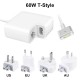 60W T-Style Connector MagSafe 2 Power Adapter EU/AU/UK/US Version Can Be Selected