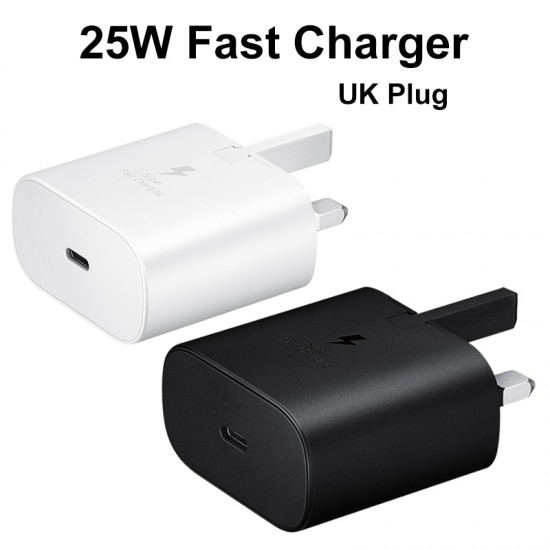 25W Fast Charger For Samsung Galaxy Note10 USB Power Adaptor UK Plug