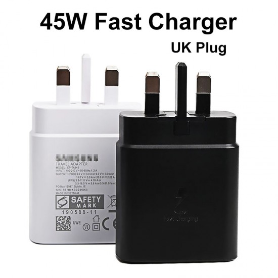 45W Fast Charger For Samsung Galaxy Note20 / TA-845 USB Power Adaptor UK Plug